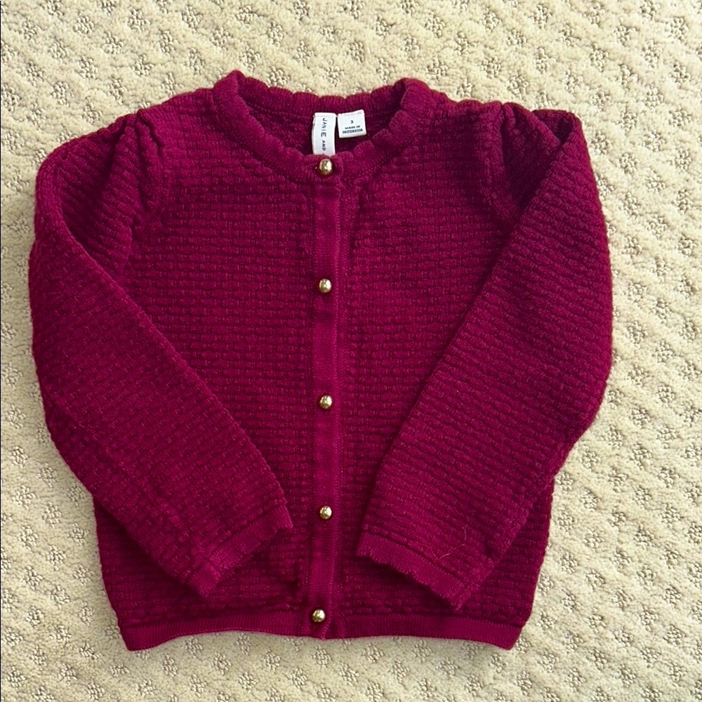 Janie and Jack Burgundy Sweater